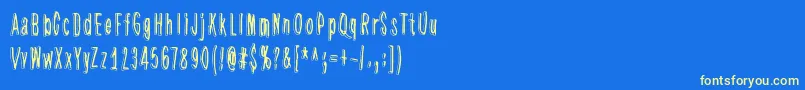 HiddenZebra-fontti – keltaiset fontit sinisellä taustalla