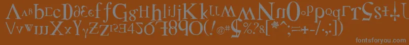 フォントDistortedFaith – 茶色の背景に灰色の文字