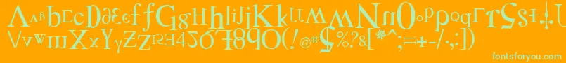 DistortedFaith Font – Green Fonts on Orange Background
