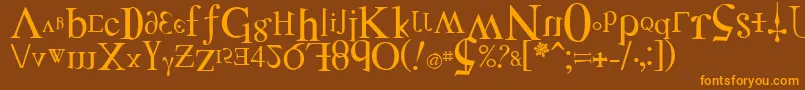 DistortedFaith Font – Orange Fonts on Brown Background