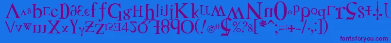DistortedFaith Font – Purple Fonts on Blue Background