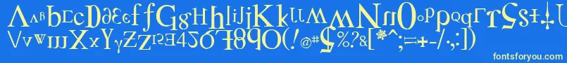 DistortedFaith Font – Yellow Fonts on Blue Background