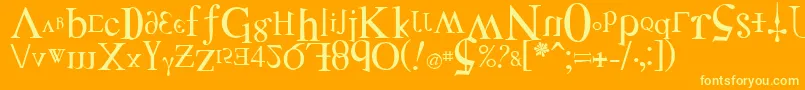 DistortedFaith Font – Yellow Fonts on Orange Background
