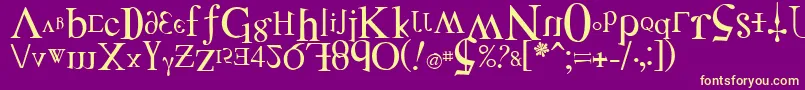 DistortedFaith Font – Yellow Fonts on Purple Background