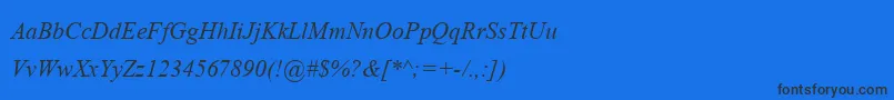 AngsanaupcItalic Font – Black Fonts on Blue Background