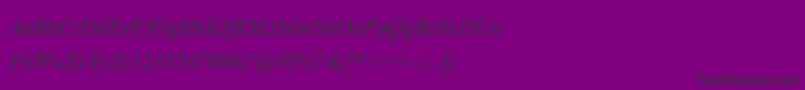 フォントAngsanaupcItalic – 紫の背景に黒い文字