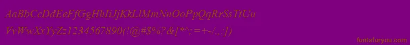 AngsanaupcItalic Font – Brown Fonts on Purple Background