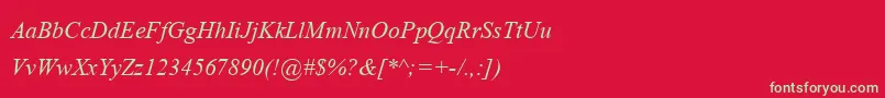 AngsanaupcItalic Font – Green Fonts on Red Background