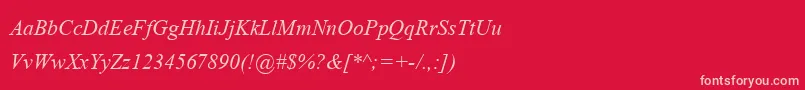 AngsanaupcItalic Font – Pink Fonts on Red Background