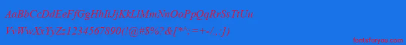 AngsanaupcItalic Font – Red Fonts on Blue Background