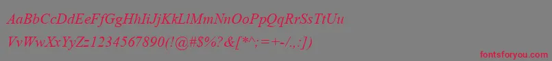 AngsanaupcItalic Font – Red Fonts on Gray Background