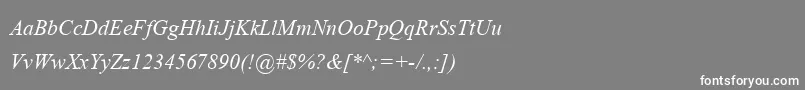 フォントAngsanaupcItalic – 灰色の背景に白い文字