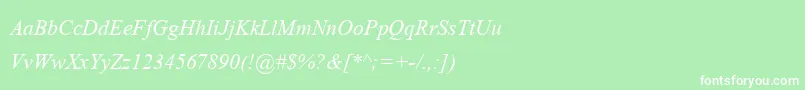 AngsanaupcItalic Font – White Fonts on Green Background