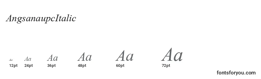 AngsanaupcItalic Font Sizes