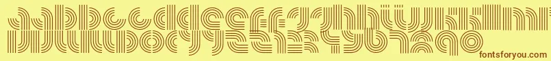 RadfahrenLower Font – Brown Fonts on Yellow Background