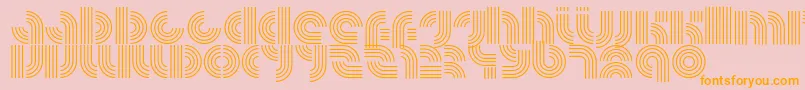 フォントRadfahrenLower – オレンジの文字がピンクの背景にあります。
