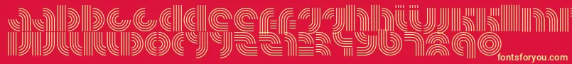 RadfahrenLower Font – Yellow Fonts on Red Background