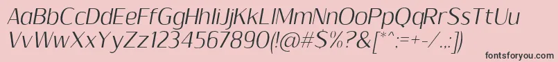 SumptuousLightItalic Font – Black Fonts on Pink Background