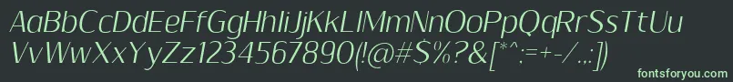 SumptuousLightItalic Font – Green Fonts on Black Background