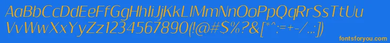 SumptuousLightItalic Font – Orange Fonts on Blue Background