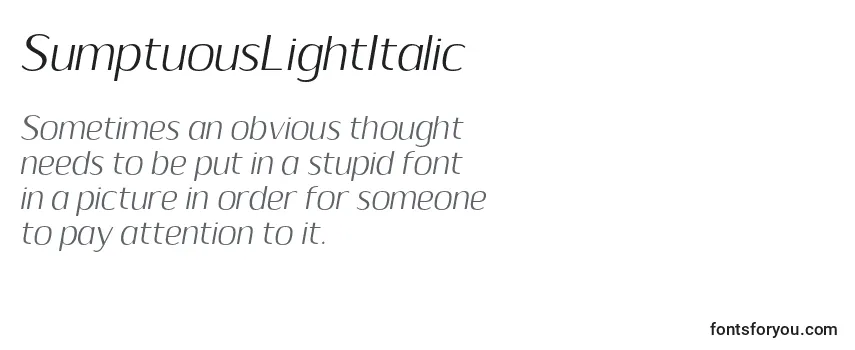 SumptuousLightItalic Font