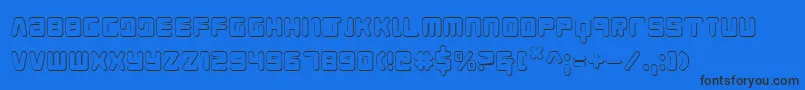 Young Techs 3D-Schriftart – Schwarze Schriften auf blauem Hintergrund