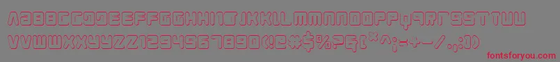 Czcionka Young Techs 3D – czerwone czcionki na szarym tle