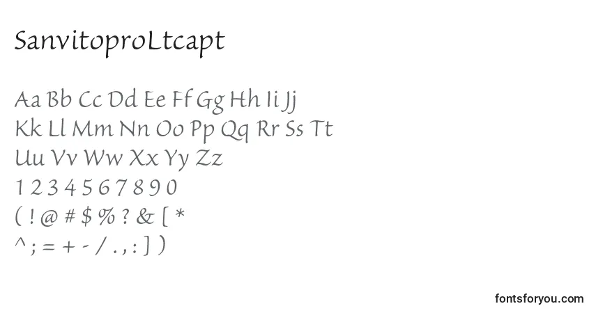 A fonte SanvitoproLtcapt – alfabeto, números, caracteres especiais