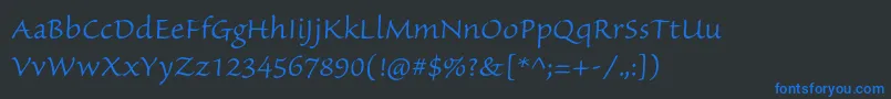 SanvitoproLtcapt Font – Blue Fonts on Black Background