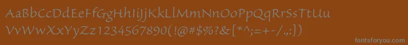 SanvitoproLtcapt Font – Gray Fonts on Brown Background