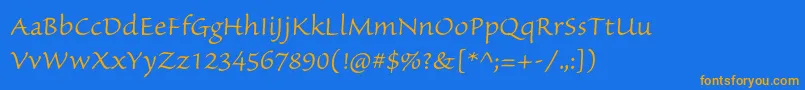 SanvitoproLtcapt Font – Orange Fonts on Blue Background