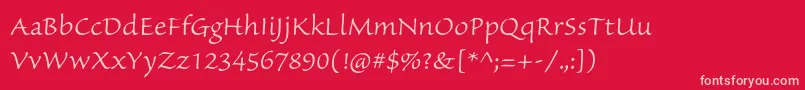 SanvitoproLtcapt Font – Pink Fonts on Red Background