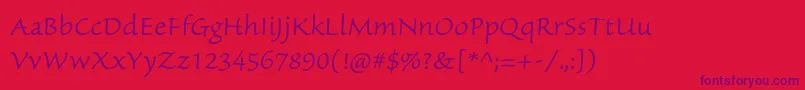 SanvitoproLtcapt Font – Purple Fonts on Red Background
