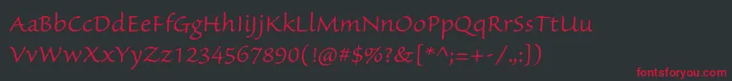 SanvitoproLtcapt Font – Red Fonts on Black Background