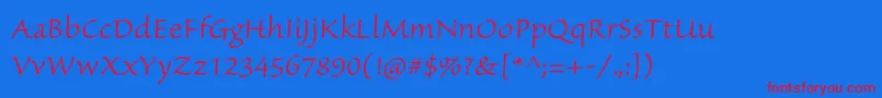 SanvitoproLtcapt Font – Red Fonts on Blue Background