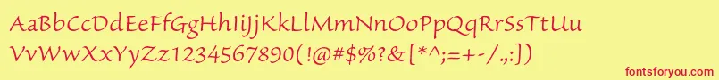 SanvitoproLtcapt Font – Red Fonts on Yellow Background
