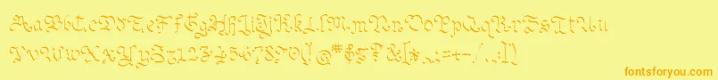 Ohmygoth Font – Orange Fonts on Yellow Background