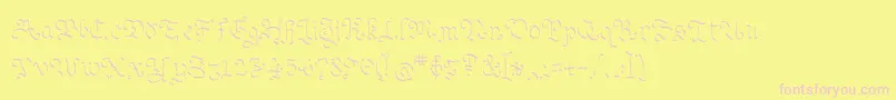 Ohmygoth Font – Pink Fonts on Yellow Background