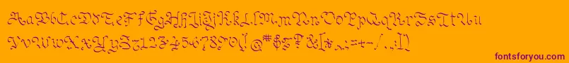 Ohmygoth Font – Purple Fonts on Orange Background
