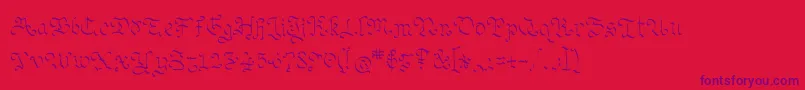 Ohmygoth-Schriftart – Violette Schriften auf rotem Hintergrund