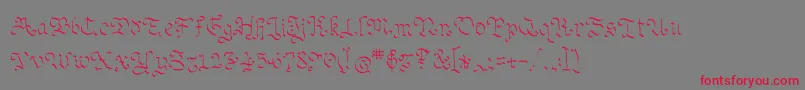 Ohmygoth-fontti – punaiset fontit harmaalla taustalla