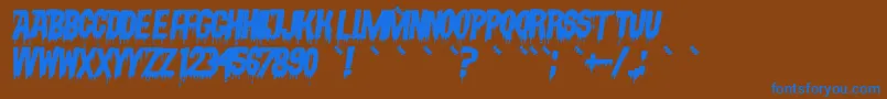 VampyrishabcOblique Font – Blue Fonts on Brown Background