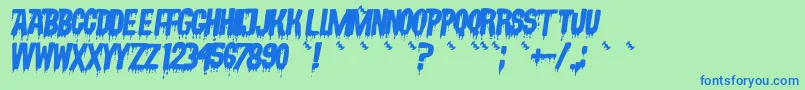 VampyrishabcOblique Font – Blue Fonts on Green Background