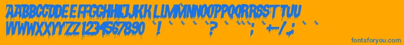 VampyrishabcOblique Font – Blue Fonts on Orange Background