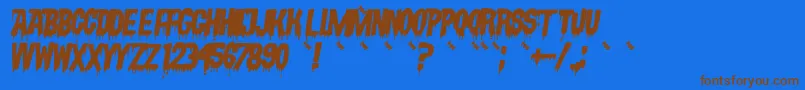 VampyrishabcOblique Font – Brown Fonts on Blue Background