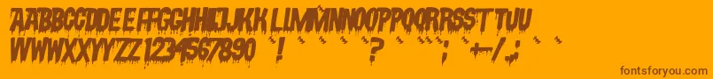 Czcionka VampyrishabcOblique – brązowe czcionki na pomarańczowym tle