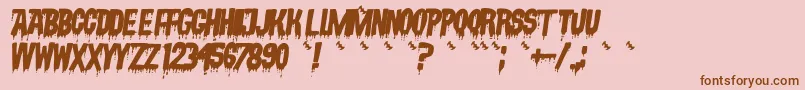 VampyrishabcOblique Font – Brown Fonts on Pink Background