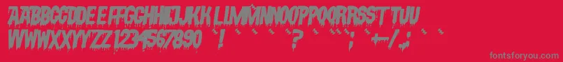 VampyrishabcOblique Font – Gray Fonts on Red Background