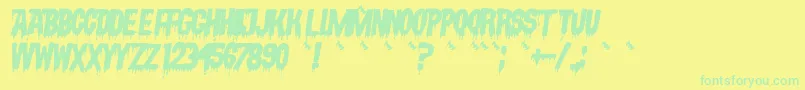 VampyrishabcOblique Font – Green Fonts on Yellow Background