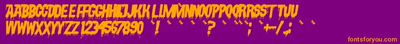 Fonte VampyrishabcOblique – fontes laranjas em um fundo violeta